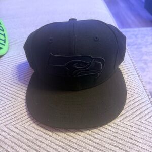 New Era Black Low Profile SeaHawks Cap